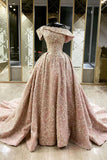 Pink Lace Long Prom Dresses, A-Line Formal Evening Dresses HZ0429