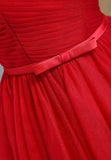 Red Tulle Short Prom Dresses, A-Line Party Dresses HZ0429