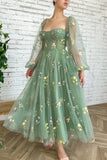 Green Tulle Lace Short Prom Dresses, A-Line Homecoming Dresses HZ0429