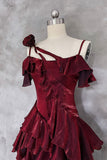 Elegant Off-Shoulder Ruffle Layered Prom Dress HZ0429