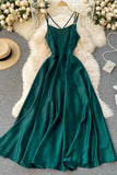 Simple Satin A-Line Dreses HZ0429