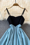 Blue A-Line Short Dress HZ0429