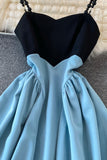 Blue A-Line Short Dress HZ0429