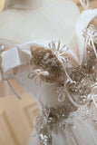Champagne Lace Short Prom Dress, A-Line Homecoming Party Dress HZ0429