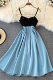 Blue A-Line Short Dress HZ0429