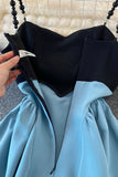 Blue A-Line Short Dress HZ0429