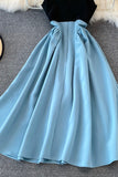 Blue A-Line Short Dress HZ0429