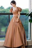Cute Satin Long Prom Dresses, A-Line Evening Dresses HZ0429