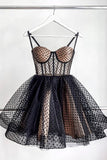 Cute Tulle Spaghetti Straps Short Homecoming Dress, A-Line Mini Party Dress HZ0429