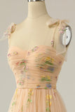 Champagne Lovely Tulle Lace Long Prom Dress, Champagne Evening Dress HZ0429