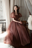 Lovely Tulle Tea Length Graduation Dress, A-Line Party Dress HZ0429