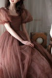 Lovely Tulle Tea Length Graduation Dress, A-Line Party Dress HZ0429