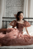 Lovely Tulle Tea Length Graduation Dress, A-Line Party Dress HZ0429