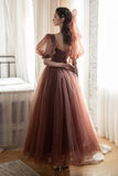 Lovely Tulle Tea Length Graduation Dress, A-Line Party Dress HZ0429