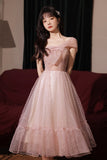 Pink Tulle Short Prom Dresses, A-Line Homecoming Dresses HZ0429