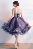 Cute Tulle Short Prom Dresses, A-Line Strapless Homecoming Dresses HZ0429