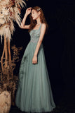 Beautiful Tulle Beaded Long Prom Dress,  A-Line Evening Dress HZ0429