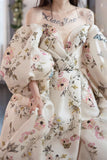Stylish Printed Pattern Long Prom Dress, A-Line Evening Dress HZ0429