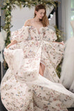 Stylish Printed Pattern Long Prom Dress, A-Line Evening Dress HZ0429