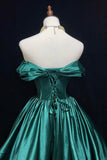 Green Satin Short Prom Dress, Lovely A-Line Knee Length Party Dress HZ0429
