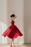 Red Satin Short Prom Dress, A-Line Party Homecoming Dress HZ0429