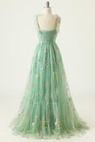 Champagne Lovely Tulle Lace Long Prom Dress, Champagne Evening Dress HZ0429