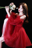 Cute Puff Sleeve Tulle Short Prom Dresses, A-Line Party Dresses HZ0429