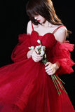 Cute Puff Sleeve Tulle Short Prom Dresses, A-Line Party Dresses HZ0429