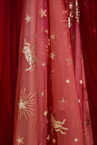 Red Tulle Long Prom Dresses, A-Line Off the Shoulder Formal Dresses HZ0429