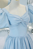 Blue A-Line Long Prom Dress, Blue Formal Evening Dress HZ0429