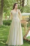 Green Lace Long Prom Dress, A-Line Evening Dress HZ0429