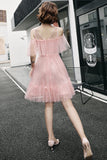 Pink Tulle Short Prom Dress, A-Line Party Dress HZ0429
