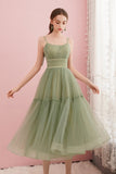 Green Tulle Short Prom Dresses, Cute A-Line Homecoming Dresses HZ0429