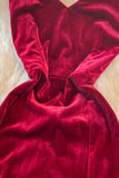 Simple V-Neck Velvet Long Dresses HZ0429