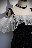 Black Velvet Long Prom Dresses, Mermaid Evening Dresses HZ0429