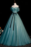 Green Tulle Long Senior Prom Dress, A-Line Formal Evening Dress HZ0429