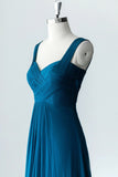 Blue Chiffon Long A-Line Prom Dress, A-Line Evening Dress Party Dress HZ0429