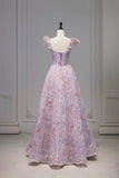 Enchanting Lavender Pink Floral Ball Gown with 3D Butterflies HZ0429