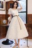 White A-Line Short Prom Dresses, White Party Dresses HZ0429