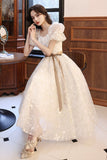 White A-Line Short Prom Dresses, White Party Dresses HZ0429