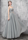 A-Line Strapless Long Prom Dresses, Cute Evening Dresses HZ0429