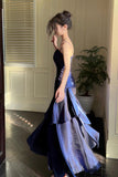 Blue Straps Sweetheart Long Formal Dress, Blue Prom Dress Evening Dress HZ0429