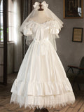 White Satin Lace Short Prom Dress, Off Shoulder Evening Dress, Wedding Dress HZ0429