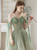 Lovely High Low Lace Party Dress, Green Tulle Short Prom Dress, Green Homecoming Dress HZ0429