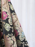 Black Floral Floor Length Prom Dress, A-Line Black Evening Dress HZ0429