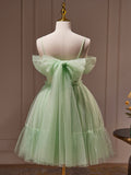 Green Tulle Lace Short Prom Dress, Cute Homecoming Dress, Green Party Dress HZ0429