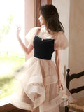 A-line Tulle Ruffle Cute Sweetheart Homecoming Dresses HZ0429