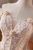 Champagne Tulle Lace Short Prom Dress, Off the Shoulder A-Line Party Dress HZ0429