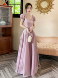 Beautiful Soft Pink Long Party Dress, Tulle A-Line Evening Prom Dress HZ0429