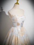 Beautiful Spaghetti Strap Floor Length Prom Dress, A-Line Floral Pattern Evening Party Dress HZ0429